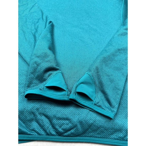 Mountain Hardwear Women L Teal Sleeve Fleece Lined Pullover Shirt Outdoor Active - Picture 11 of 16